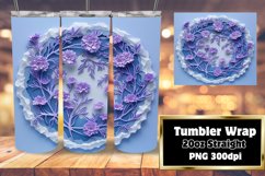 3D Floral Hole Wrap - Sublimation for 20oz Tumblers Product Image 1