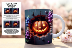 Dynamic 11oz Mug Wrap Png Template , 3D Pumpkin Product Image 1