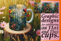 Golden Hibiscus Harmony Mug Design: Glitter Sublimation, Spr Product Image 1