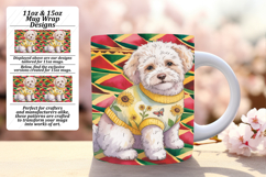 Trendy 15oz Mug Wrap Png Design , Cute Dog Product Image 1