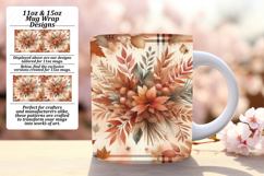 GREAT GIFT: 11oz Mug Wrap PNG , Autumn Flower Product Image 1