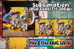 Graceful days sublimation mug wrap, 3D Heart Product Image 1