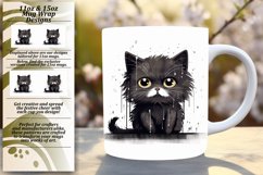 Adorable Feline Creations: Colorful Cat Mug Wrap Product Image 1