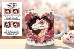 RADIANT PNG Mug Wrap Design 15oz , Cute Dino Product Image 1