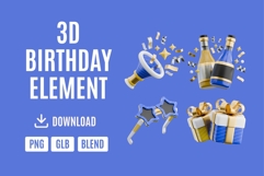 Birthday Bash 3D Design Kit Set 03 Product Image 1