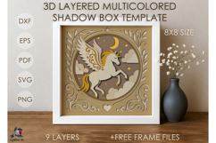 3D Fairytale Pegasus Shadow box SVG Papercut template Product Image 1