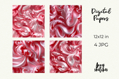 Floral Ribbon Digital Paper Kit Rococo Valentine Patterns Product Image 2