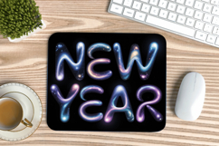 Happy New Year PNG Mouse Pad,Festive New Year's Eve 2026 PNG Product Image 1