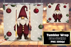 Watercolor Gnome Wrap for 20oz Holiday Sublimation Product Image 1
