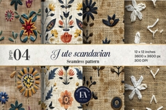 Scandinavian Embroidery Pattern | Jute Floral Texture Product Image 1