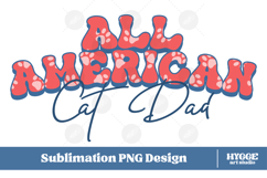 American Cat Mama Papa 4th of July USA Paw DTF PNG Bundle Product Image 5