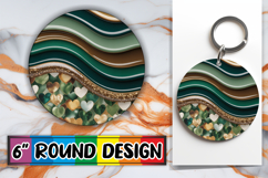 Playful Circle Keychain Sublimation, Pattern Product Image 1
