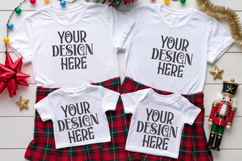 Christmas Family Matching Group Flat Lay T-Shirt Mockups Product Image 1