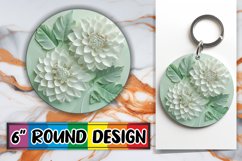 White Blossom Serenity: Sublimation Circle Design Product Image 1