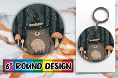 Boho Animal Round Design Halloween Keychain Product Image 1