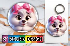 Radiant Circle Ornaments Design PNG, 3D Dog Product Image 1