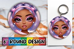 Joyful Round Keychain Magic PNG, Love Girl Product Image 1