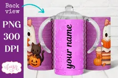 Cute Halloween sippy cup PNG, Cute ghost kids tumbler wrap Product Image 2