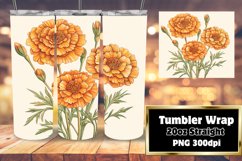 20oz Tumbler Wrap Watercolor Flowers Sublimation Design Product Image 1