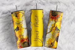 Personalized Name Gold Glitter Sunflowers 20 oz tumbler wrap Product Image 1