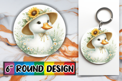 Cozy Circle Car Coaster Sublimation, Goose Product Image 1