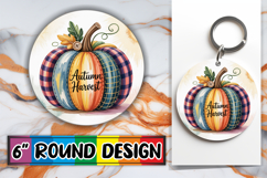 Whimsical Circle Ornaments PNG Design, Pumpkin Watercolor Product Image 1