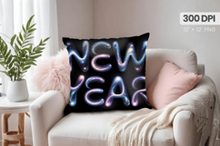 Happy New Year PNG Pillow, Festive New Year's Eve 2026 PNG Product Image 1