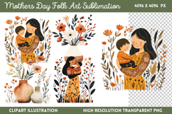 Mothers Day Folk Art Sublimation PNG Product Image 1