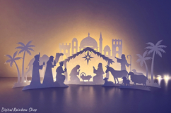 3d Nativity scene svg template, Christmas scene papercut Product Image 5