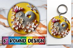 Timeless Sublimation Circle PNG, 3D Heart Product Image 1