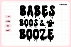 Spooky Bachelorette Party Saying SVG | Babes, Boos & Booze Product Image 3