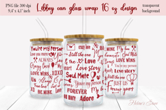Red Valentine quote Libbey Can Glass Wrap 16oz design png Product Image 1