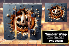 DYNAMIC 20oz Tumbler PNG Artwork , 3D Pumpkin Product Image 1
