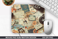 Vintage Mouse Pad Sublimation PNG Design - Mouse Pad PNG Product Image 1