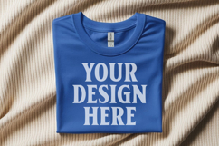 Gildan 64000 Royal Blue Folded Tshirt Mockup Product Image 1