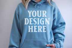 Indigo Blue Gildan 18500 Hoodie Mockup, G18000 Hoodie Mod Product Image 1