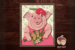 Pig Farmhouse Sign SVG Laser cut files for Glowforge, Cricut Product Image 1