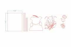 Pig Farmhouse Sign SVG Laser cut files for Glowforge, Cricut Product Image 2