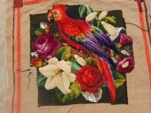 Vintage Cross Stitch Scheme Parrot and lilies Product Image 2