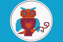 Blue Owl - PDF Cross Stitch Pattern Product Image 1