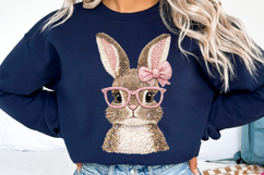 Easter Bunny png, Knit Bunny with Glasses png Product Image 5
