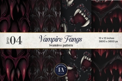 Vampire Fangs Pattern, Dark Gothic Teeth Digital Paper Product Image 1