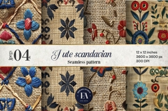 Scandinavian Embroidery Pattern | Jute Floral Texture Product Image 1