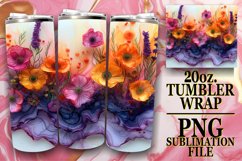 Springtime Flower Pattern Tumbler Sublimation Design Product Image 1