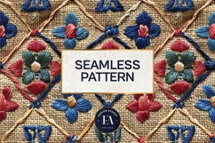 Scandinavian Embroidery Pattern | Jute Floral Texture Product Image 2