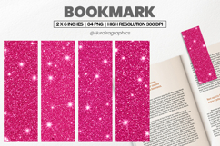 Dark Pink Glitter Bookmark PNG, Bookmark Sublimation Product Image 1