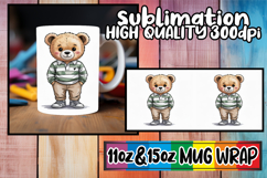 Refreshing moments sublimation mug wrap, Teddy Bear Product Image 1