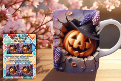 Bold 15oz Mug Wrap Png Design , 3D Pumpkin Product Image 1
