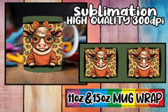 Radiant love 11oz 15oz sublimation wrap, Cute Cow Product Image 1