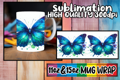 Blissful moments 11oz 15oz sublimation wrap, Butterfly Product Image 1